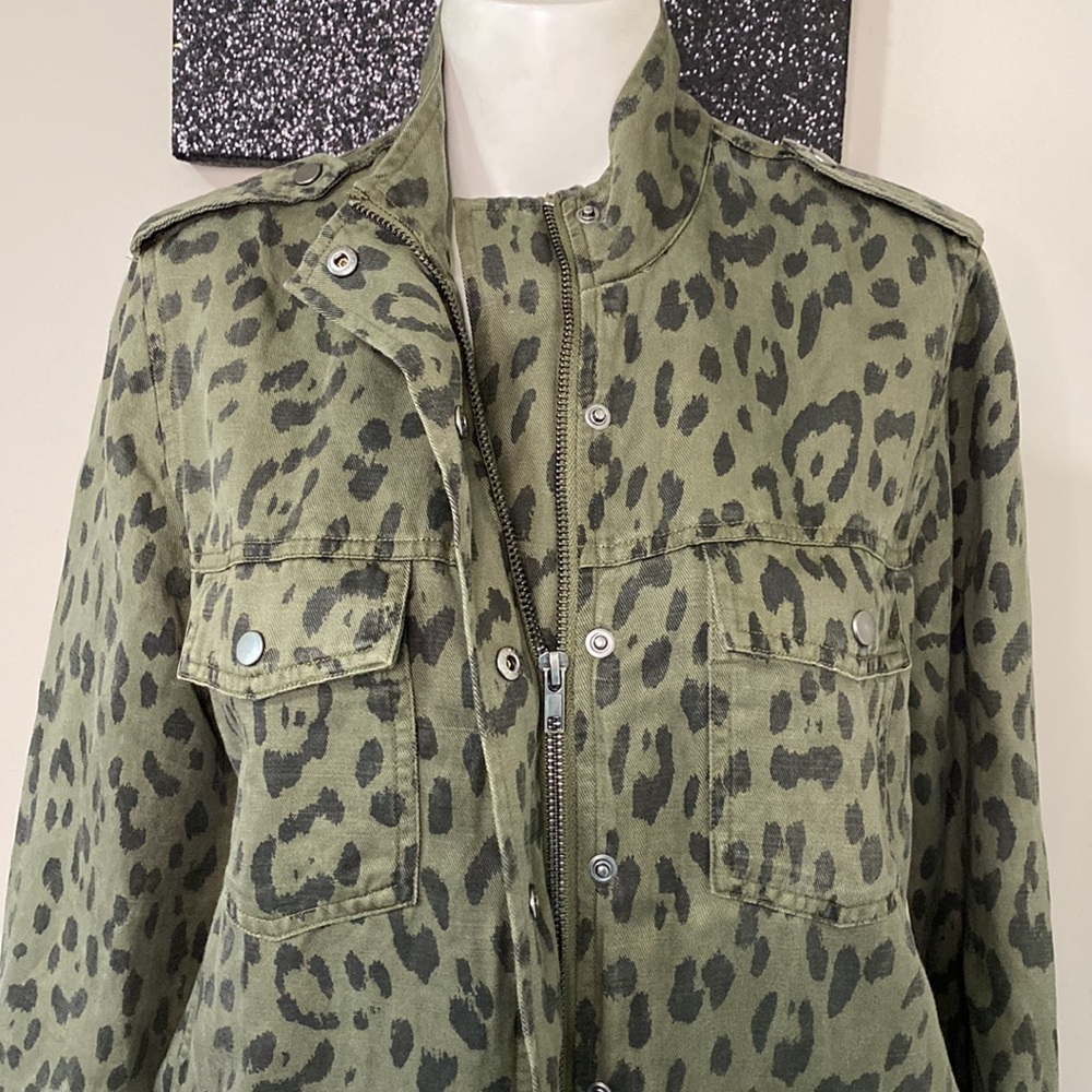 Rails Collins Green Leopard Tencel Lightweight Military Jacket Green Size XS NEW - Picture 7 of 12
